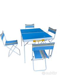 Tavolo e sedie da picnic, pieghevoli. Valigetta