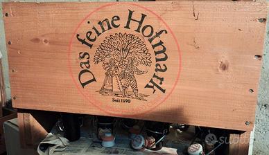 Cassetta legno birra vintage "Das feine Hofmark"