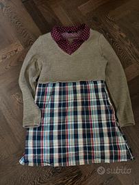 Vestito in misto lana e cotone