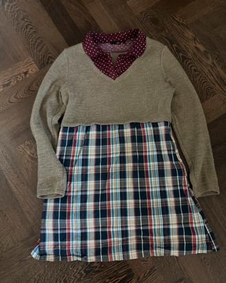 Vestito in misto lana e cotone