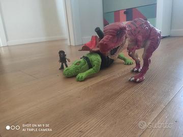 set coccodrillo e t-rex giganti