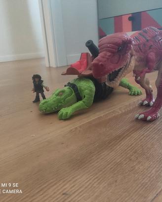 set coccodrillo e t-rex giganti