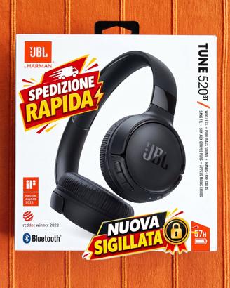 Cuffie Bluetooth JBL Tune 520 BT *NUOVE 57h Microf