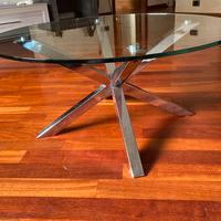 Tavolino cristallo gambe acciaio