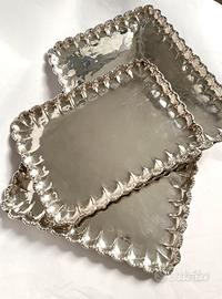 3 vassoi rett. Vintage silver plated Pessano