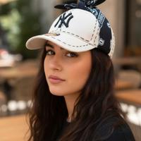 RIRI Cappello Custom NY Cream con Bandana & Cucitu