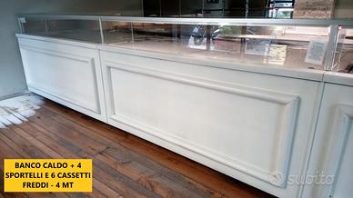 BANCO PER GASTRONOMIA CON PIANO CALDO E BASE FRIGO