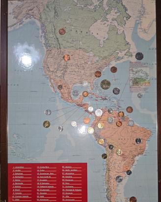 mappa del Nord e Sud America 