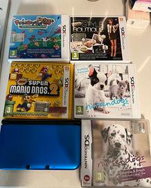 Nintendo 3DS blu con 5 giochi