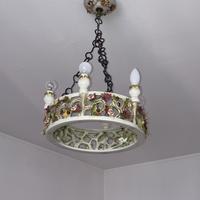 Lampadario Ferro e Ceramica