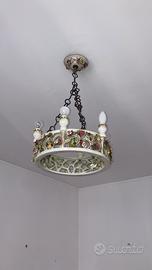 Lampadario Ferro e Ceramica