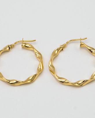 Orecchini cerchio oro giallo 9 kt a torciò E.232