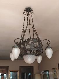 lampadario ferro battuto 