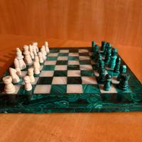 Scacchiera da collezione in marmo e malachite