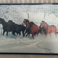 Quadro puzzle cavalli