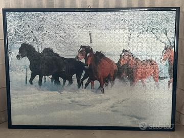 Quadro puzzle cavalli