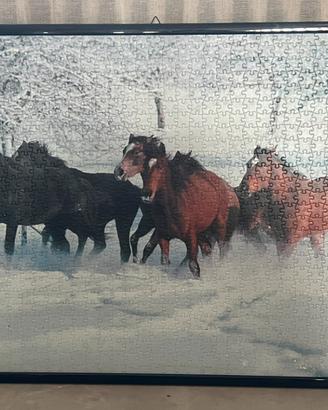 Quadro puzzle cavalli