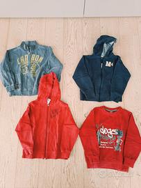 set 4 felpe bambino 7-8 anni