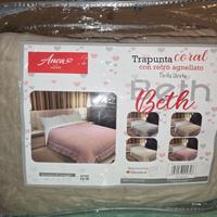 trapunta matrimoniale in coral,con retro,€30