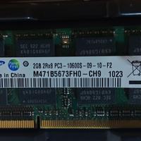 Memoria Samsung per Notebook DDR3 PC3-10600 2x 2GB