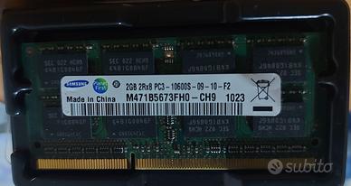 Memoria Samsung per Notebook DDR3 PC3-10600 2x 2GB