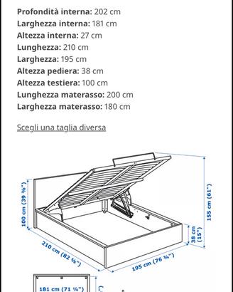 Letto contenitore ikea mod MALM