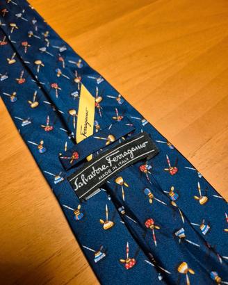 Cravatta Salvatore Ferragamo Vintage 100% seta
