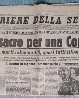 Giornale Strage Heysel Corriere Coppa Campion 1985