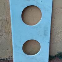 Top in marmo bianco per lavabo con due vasche