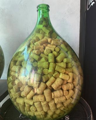Damigiana in vetro verde