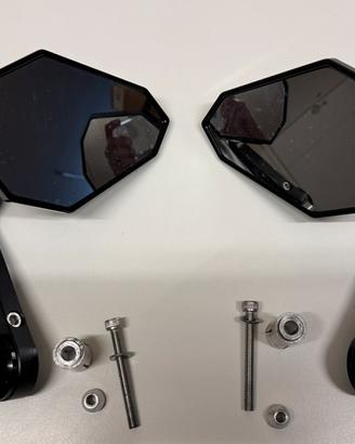 Specchietti Retrovisori Moto Universali - 1 Paio Nero Regolabile Per HYOSUNG GT E CBR - Kit Di Montaggio Incluso - 5