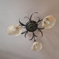 Lampadario artigianale in ferro battuto
