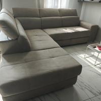 Divano letto angolare con penisola contenitore