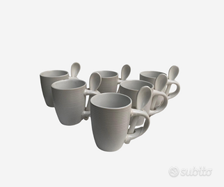 Set tazzine da caffè con cucchiaino in ceramica