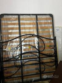 Letto matrimoniale in ferro battuto più rete
