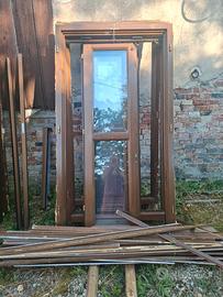 9 finestre in legno con doppio vetro color noce