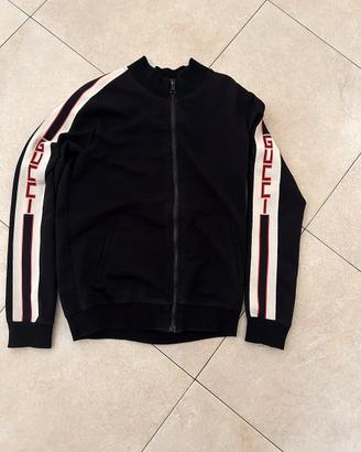 Gucci - Giacca Track Jacket Nera con Bande Logo