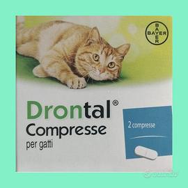 2 compresse Drontal per gatti vermifugo