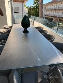 Tavolo Fast Outdoor in alluminio e piano in gres