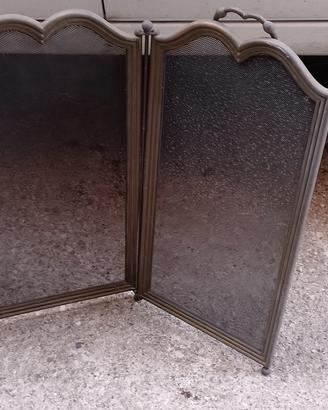 parascintille da camino pieghevole in ottone 