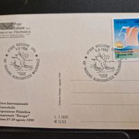 cartolina con annullo fiera francobollo Riccione 1