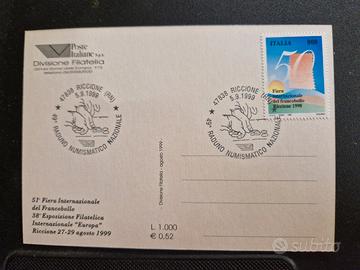 cartolina con annullo fiera francobollo Riccione 1
