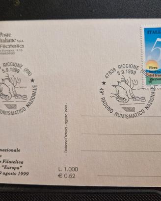 cartolina con annullo fiera francobollo Riccione 1