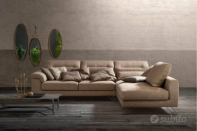 Divano con penisola relax motorizzata 296x238cm