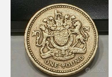 Moneta One Pound rara del 1983