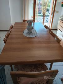 tavolo legno massello  con 6 Sedie 