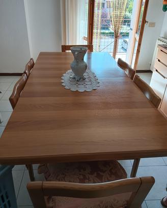 tavolo legno massello  con 6 Sedie 