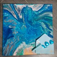 Quadro Astratto "Oceano" - Fluid Art Hand-made