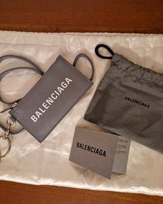 Portamonete tessere tracolla Balenciaga GREY