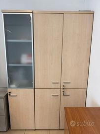 Armadio ufficio con ante + 3 cassettiere coordinat